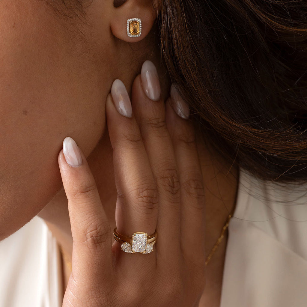 Sweetness | Citrine & Diamond Earrings in 9ct Gold