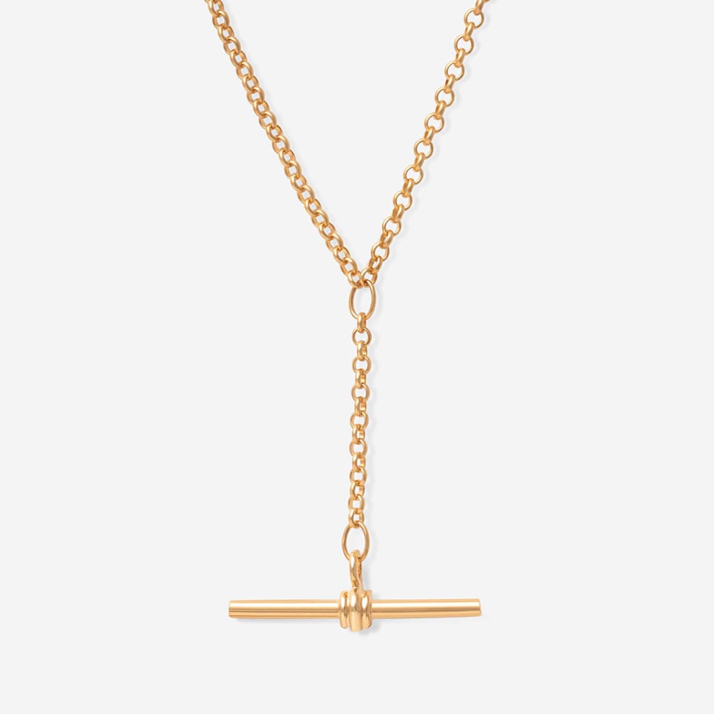 T-Bar Drop Necklace | 9ct Gold - Necklace