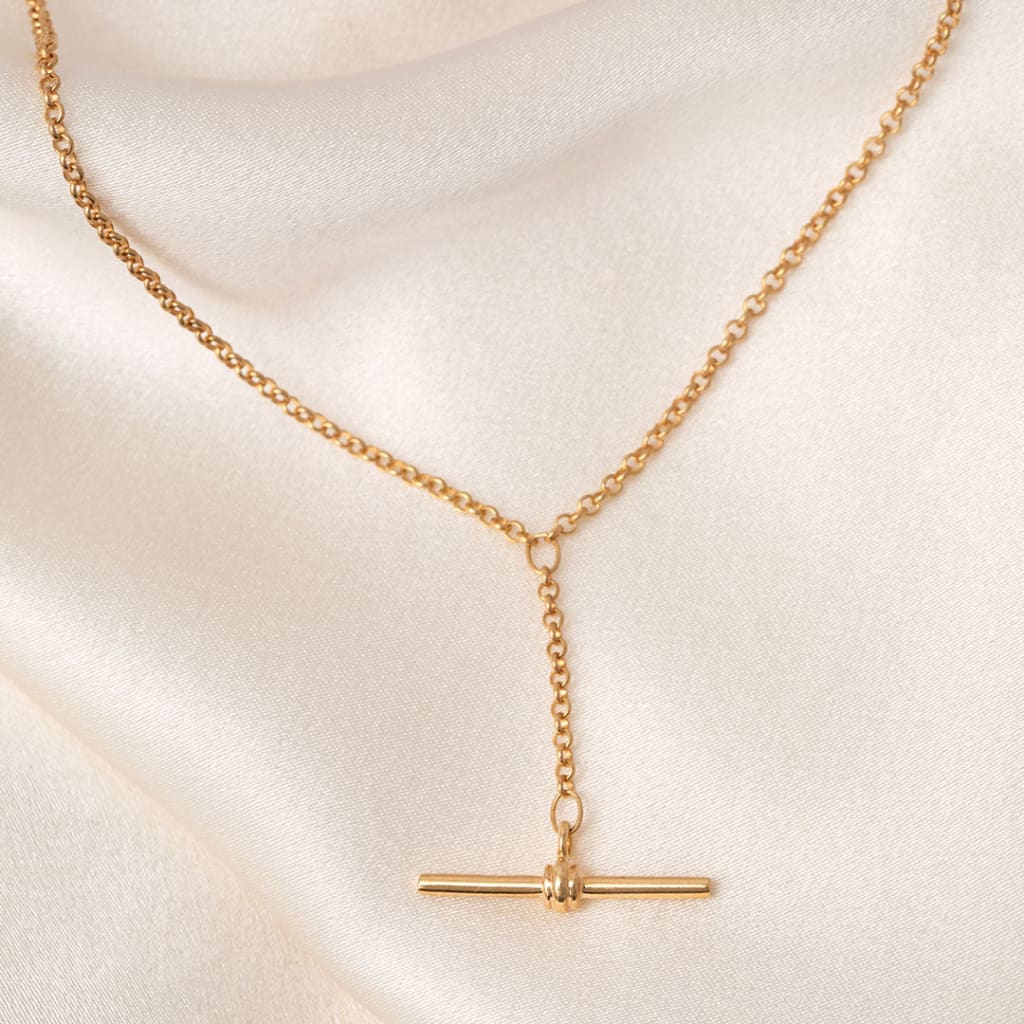 T-Bar Drop Necklace | 9ct Gold - Necklace