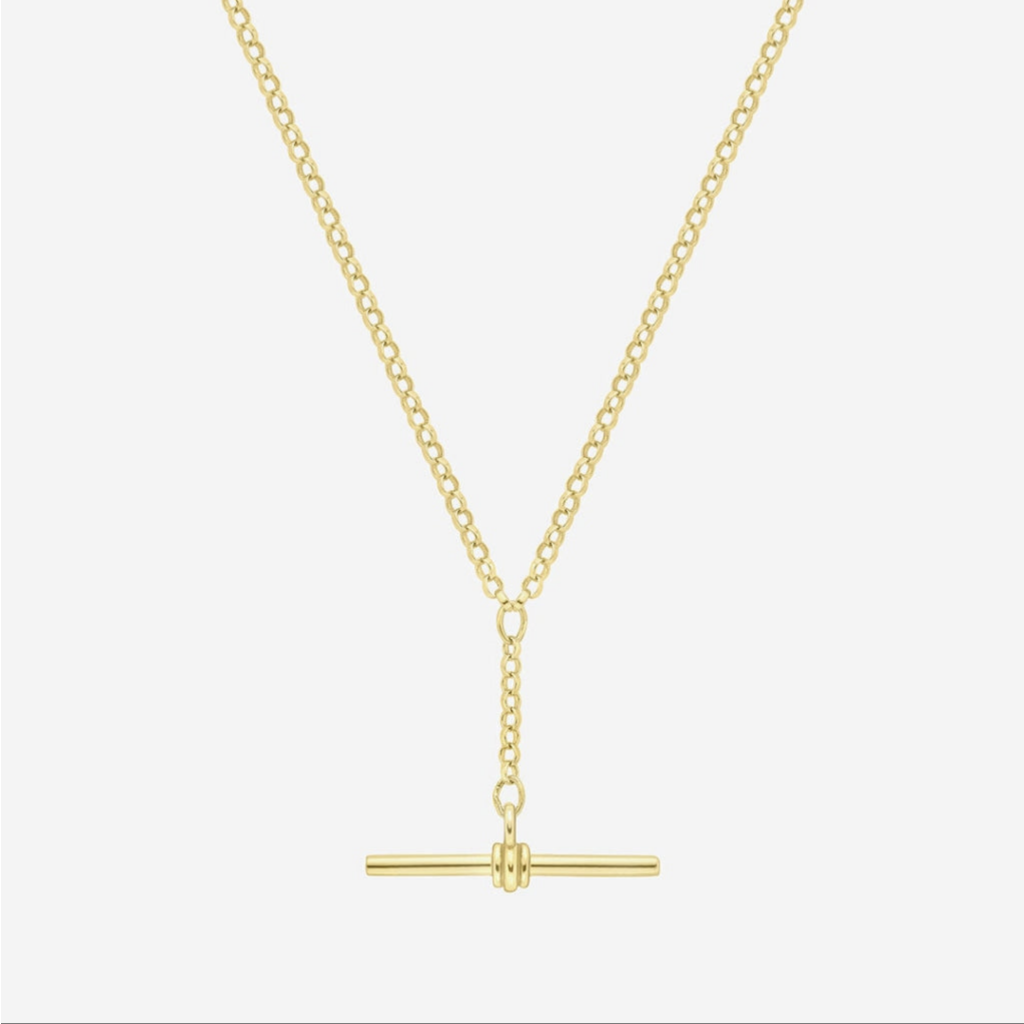 T-Bar Drop Necklace | 9ct Gold 