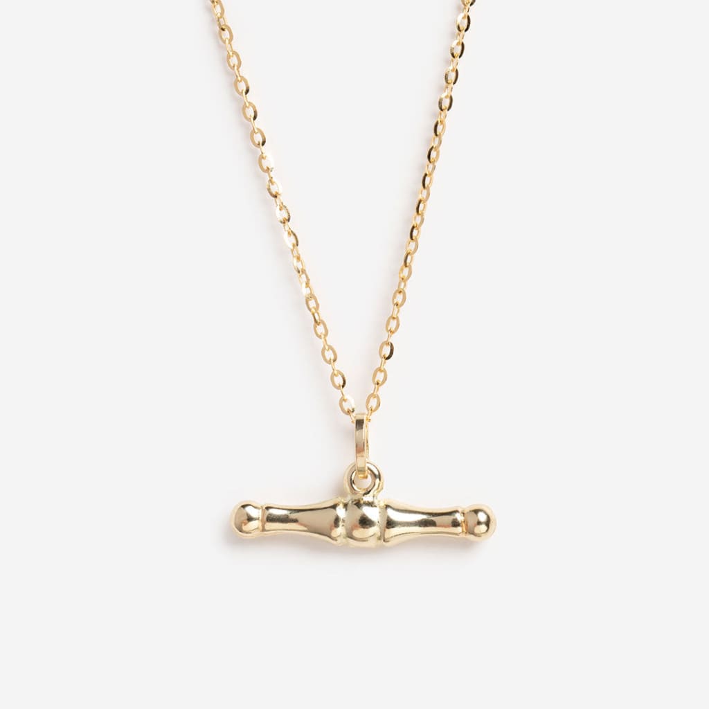 T-Bar Pendant Necklace | 9ct Gold