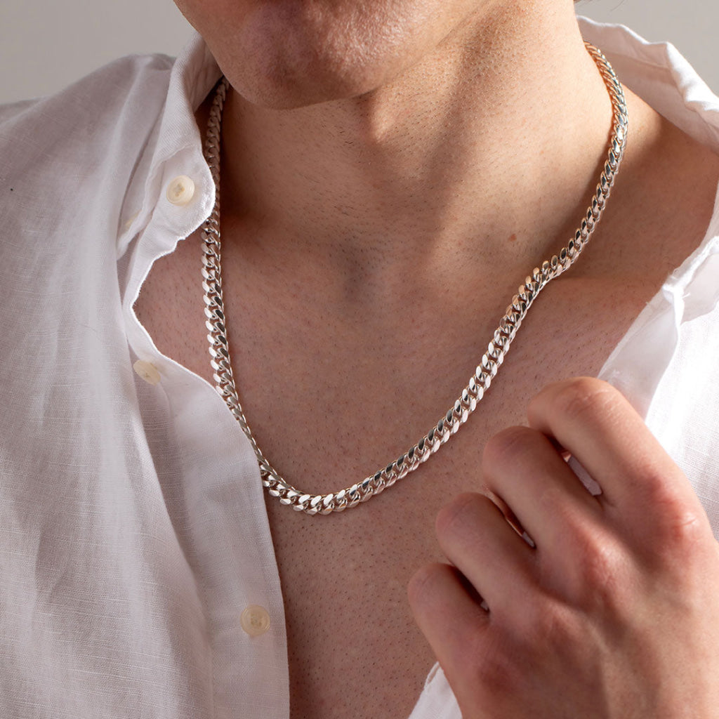 Tadgh | Sterling Silver Gents Curb Chain - Necklace