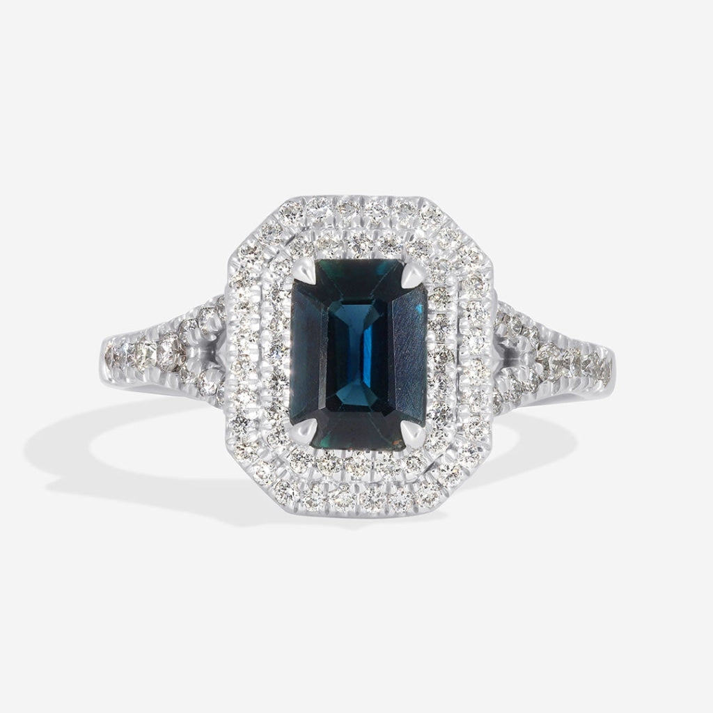 Tamora Platinum Sapphire Diamond Ring
