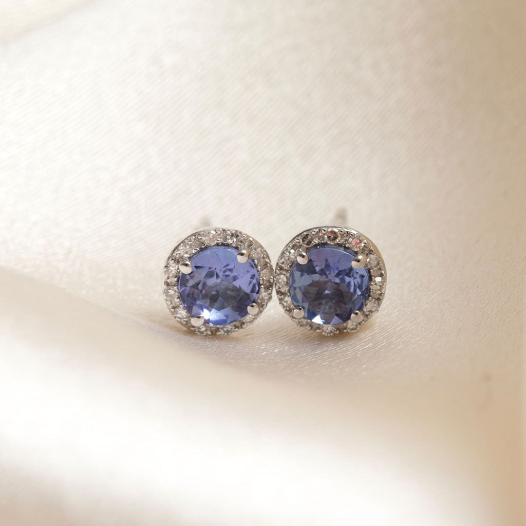 diamond and tanzanite earrings