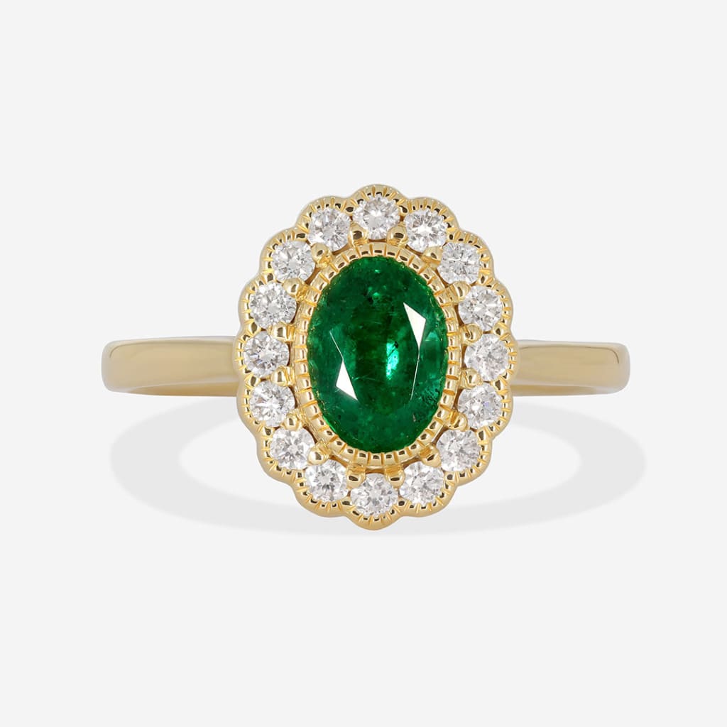 ASHLEA | Emerald & Diamond Ring - Rings