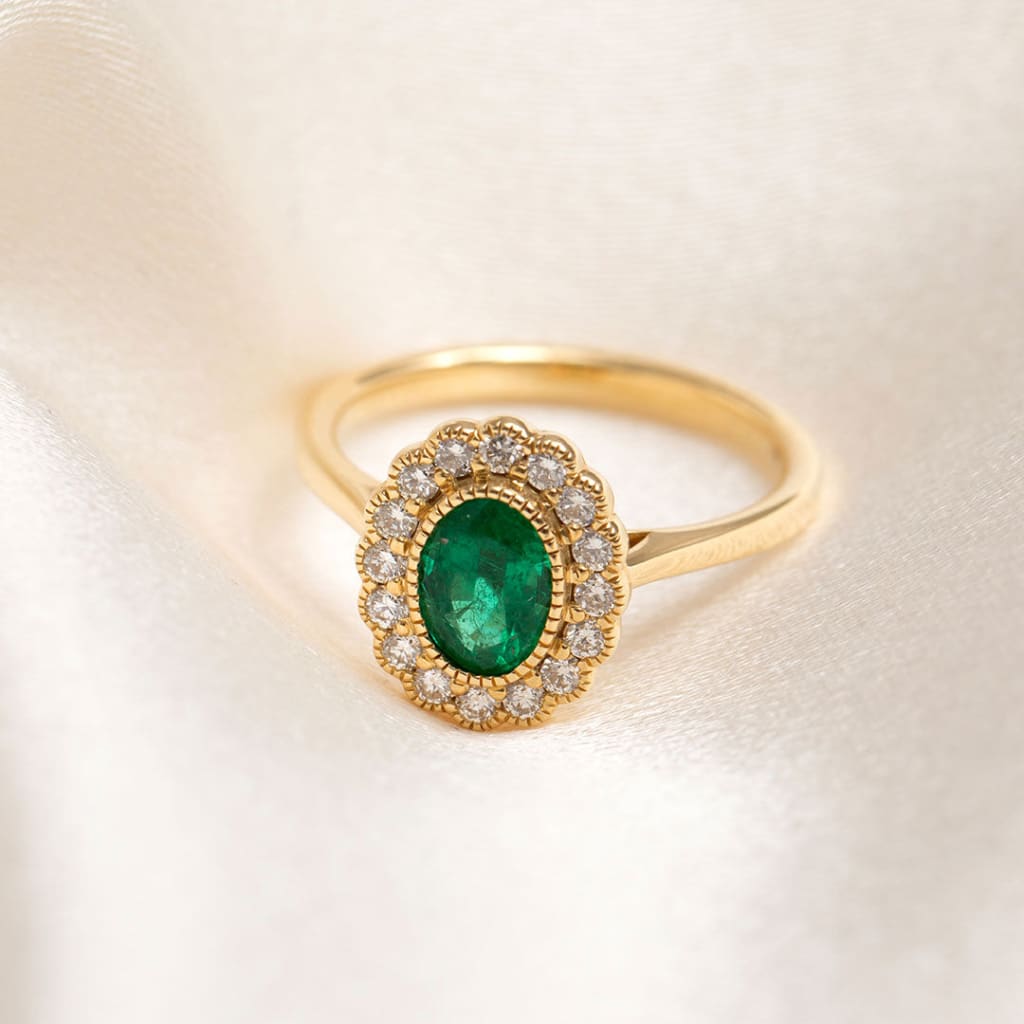 ASHLEA | Emerald & Diamond Ring - Rings