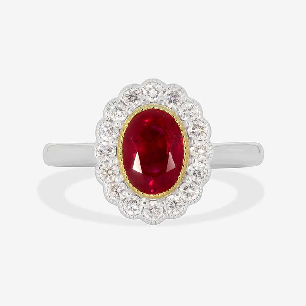 ruby and diamond engagement ring