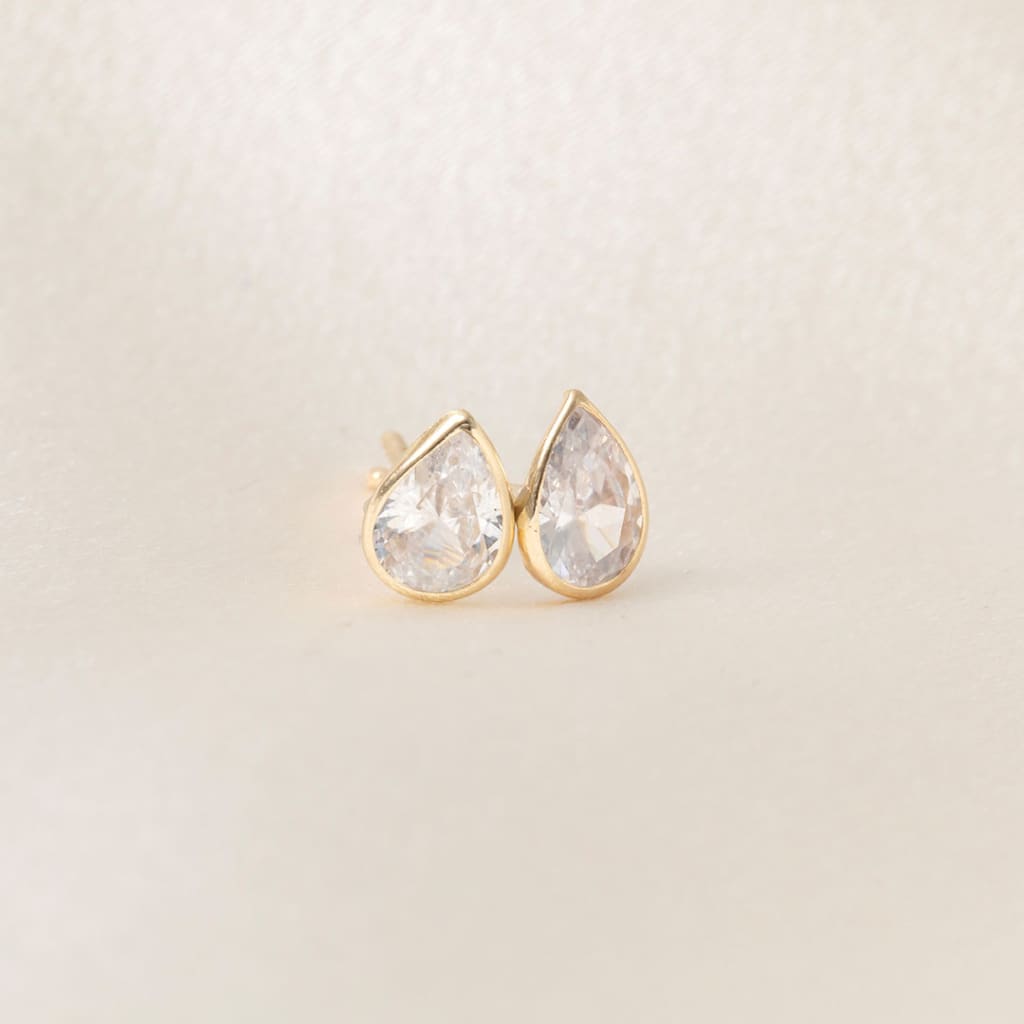 Teardrop Pear Earrings | 9ct Gold - Necklace