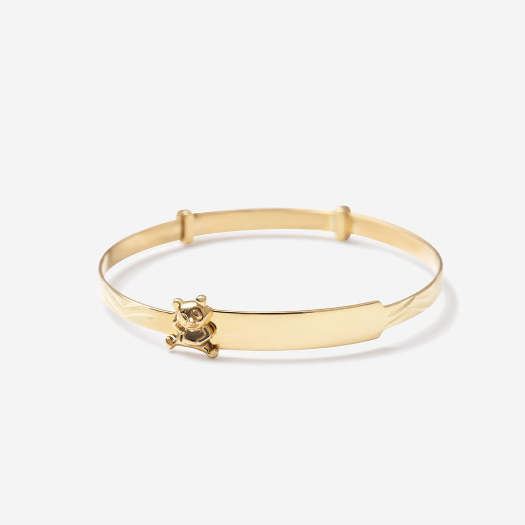 Teddy Bear - Baby Bangle | Free Engraving - Bracelet