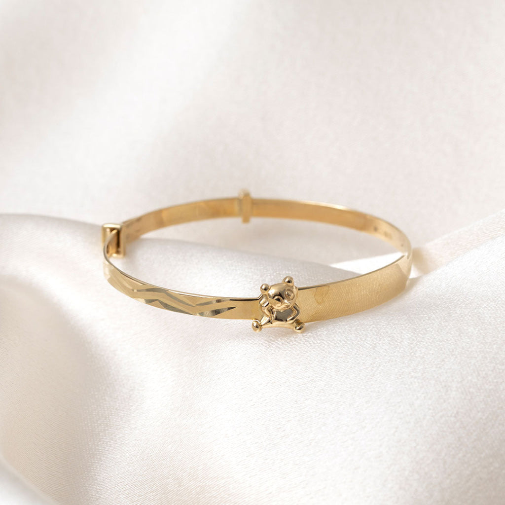 Teddy Bear - Baby Bangle | Free Engraving - Bracelet