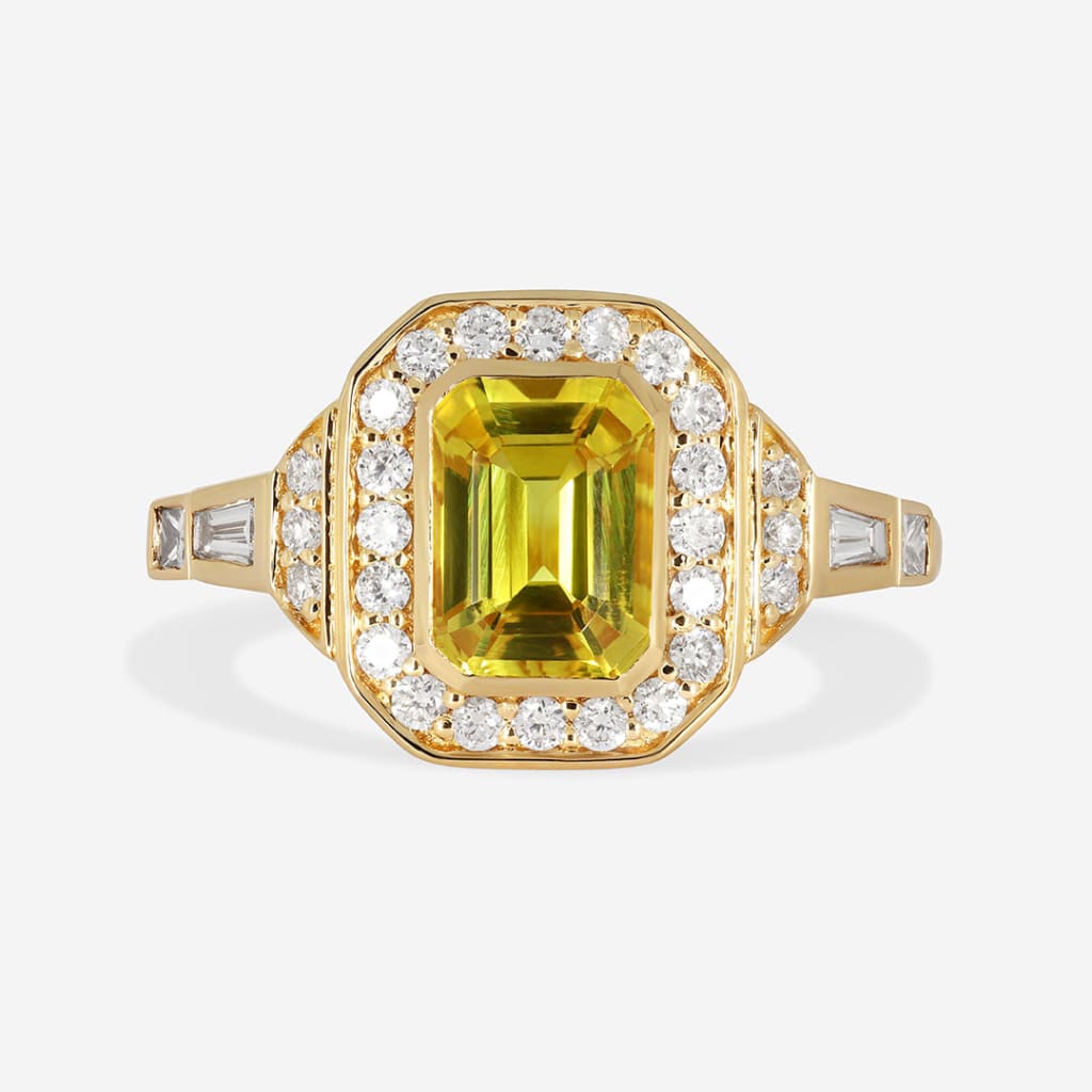TEMPLE | Yellow Sapphire Diamond Ring Set in 18ct Gold