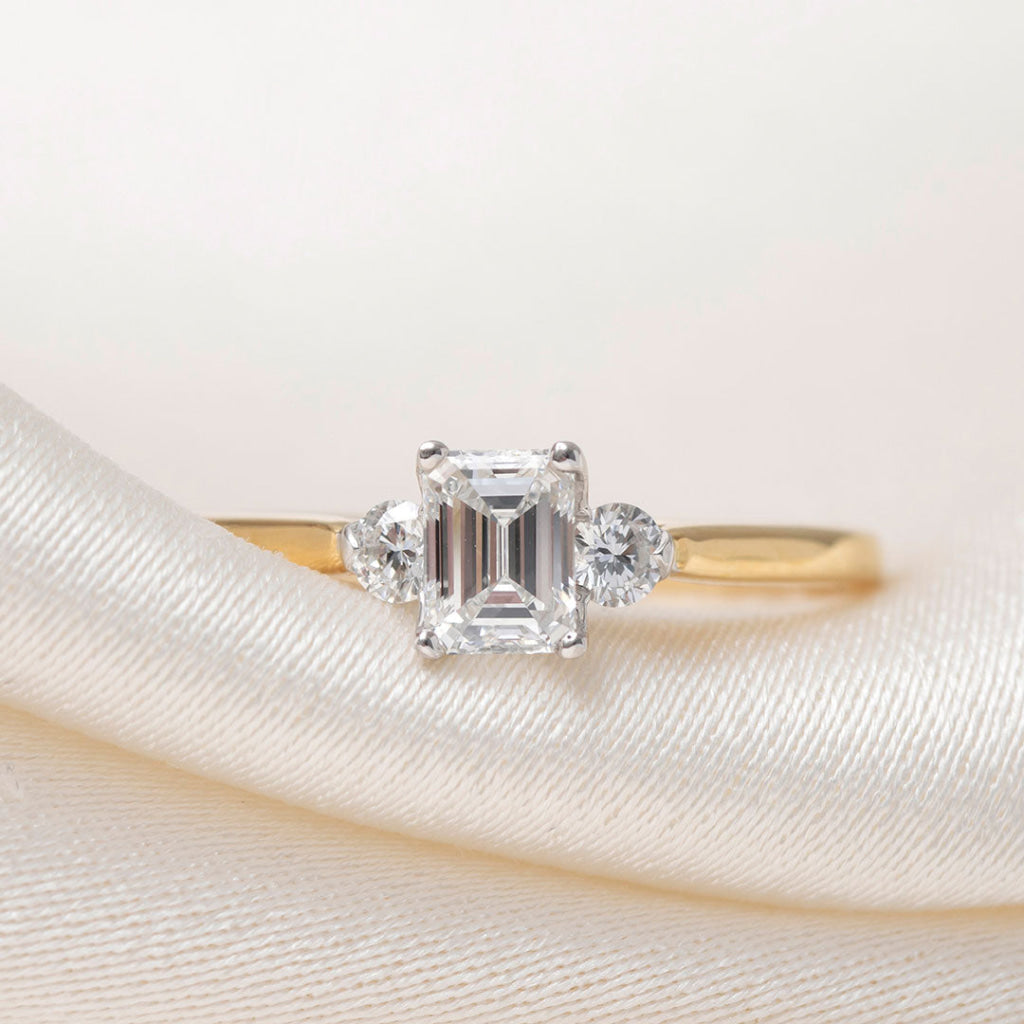 TERZA 0.66ct | Emerald Cut 3-Stone Natural Diamond