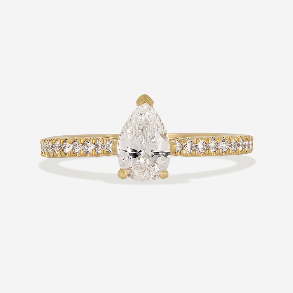 THALIA 0.75ct | Pear Cut Solitaire Lab Grown Diamond Engagement Ring in 18ct Gold