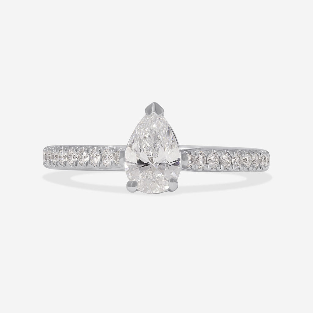THALIA | Pear Cut Solitaire Lab Diamond Set in Platinum