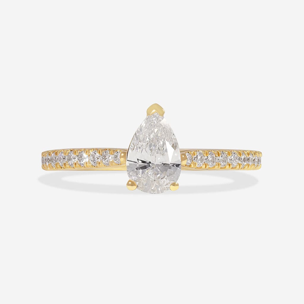 THALIA | Pear Cut Solitaire Lab Diamond Set in 18ct Gold