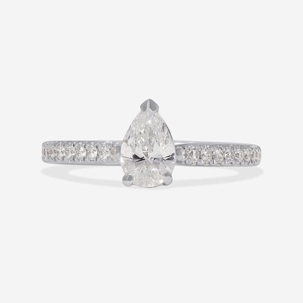THALIA | Pear Cut Solitaire Lab Diamond Set in Platinum