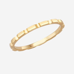 Thin Brick Stacking Ring | 9ct Gold