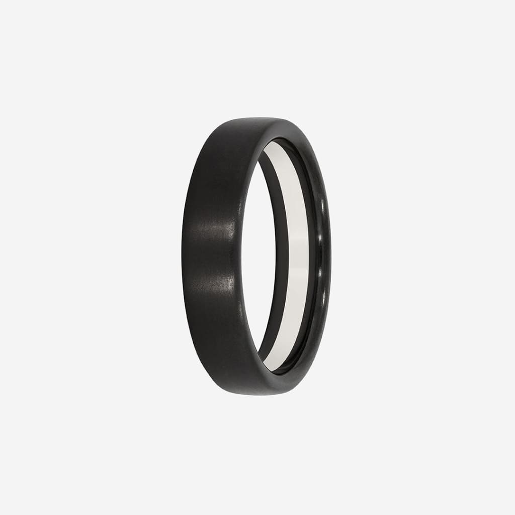 mens matte black wedding ring