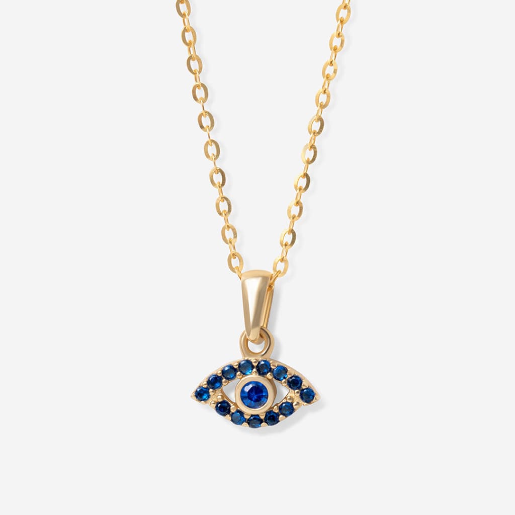 Tiny Evil Eye Necklace | 9ct Gold - Necklace