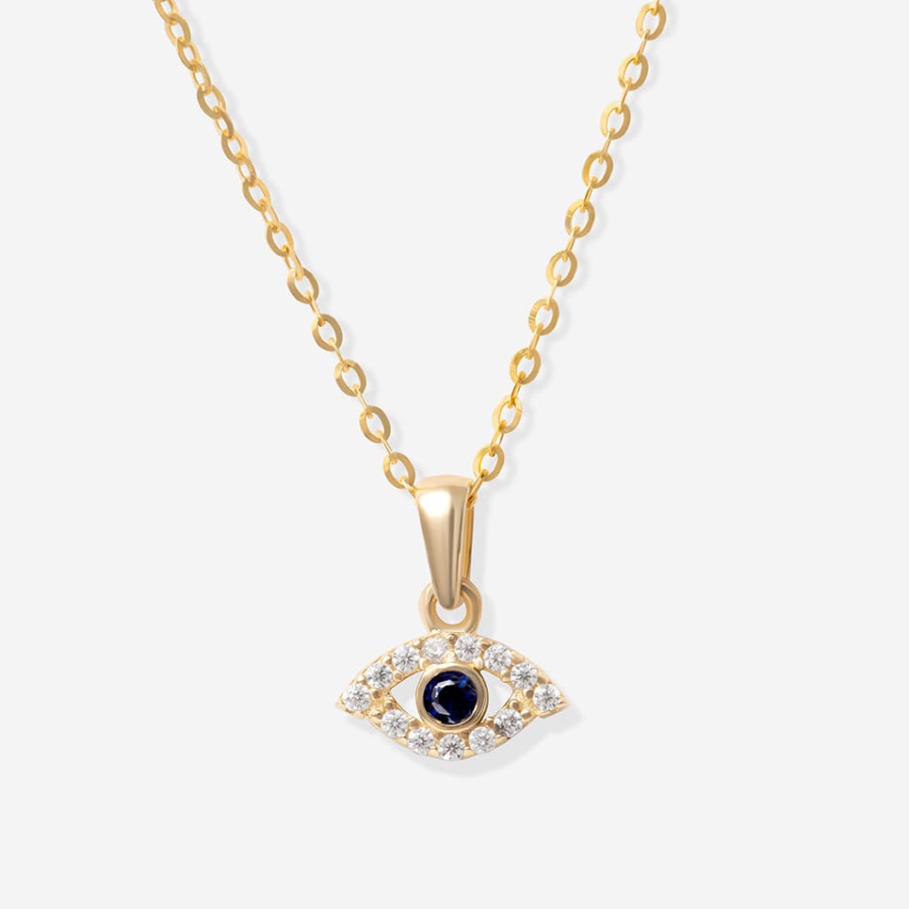 Tiny Evil Eye Necklace | 9ct Gold - Necklace