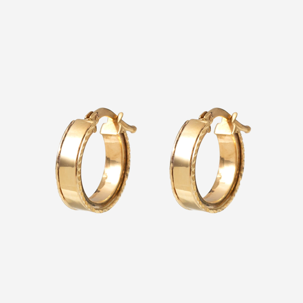 Track Hoop Earrings | 9ct Gold - Earrings