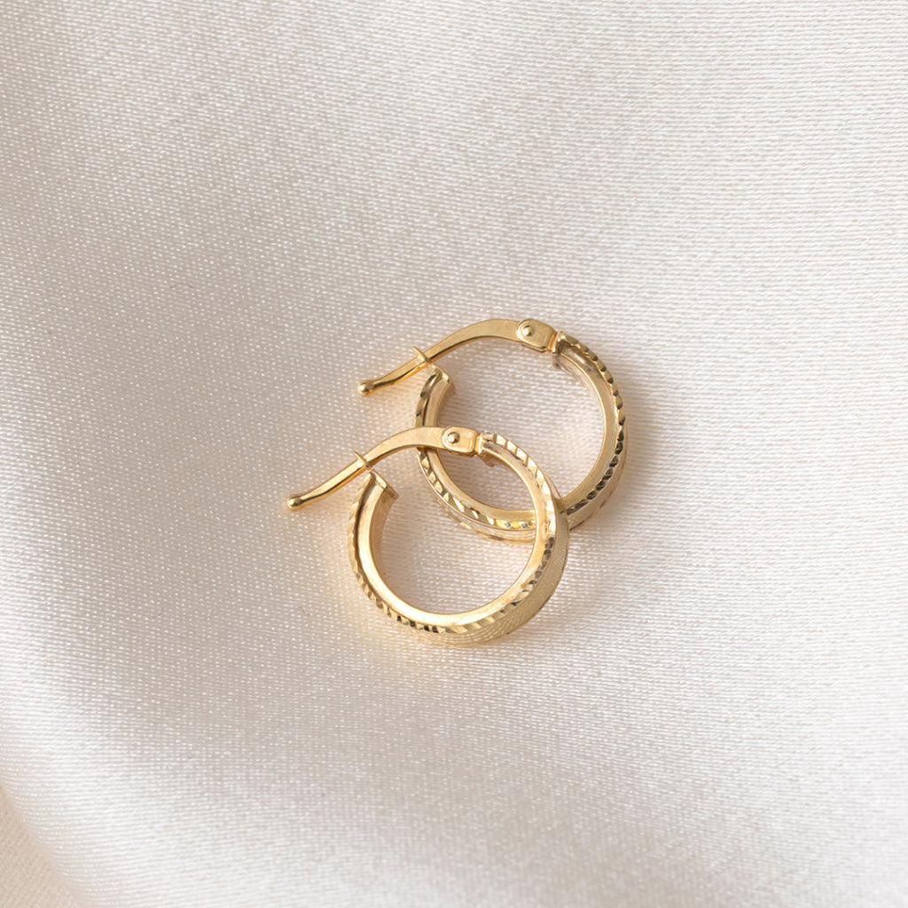 Track Hoop Earrings | 9ct Gold - Earrings
