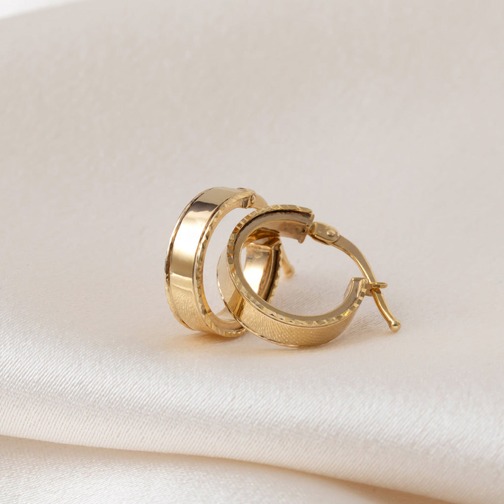 Track Hoop Earrings | 9ct Gold - Earrings