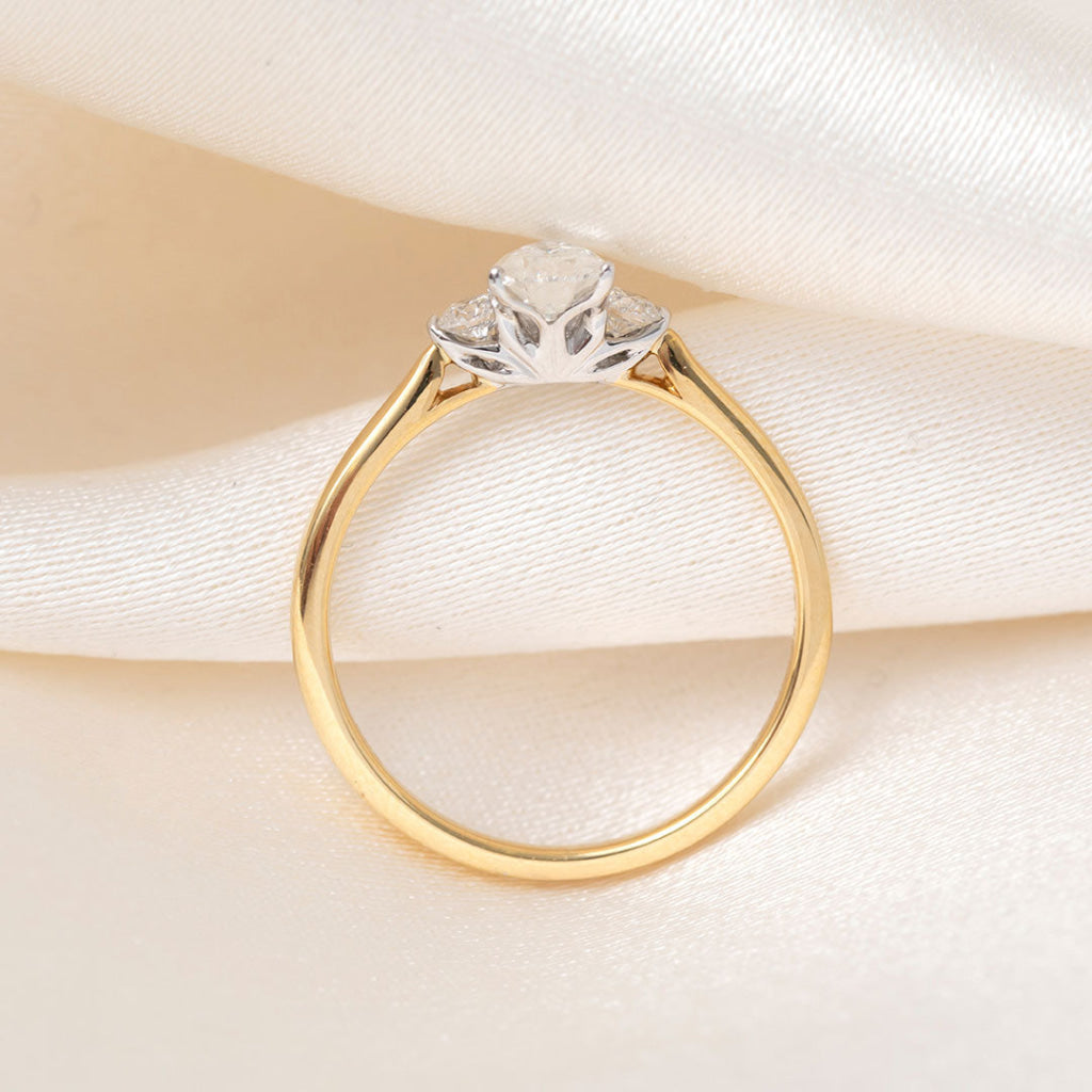 TREI 0.66ct | Pear 3-Stone Natural Diamond Engagement Ring