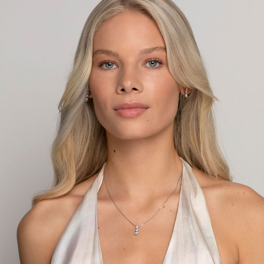Trilogy Lab-Grown Diamond Necklace 0.94ct | 18ct White Gold
