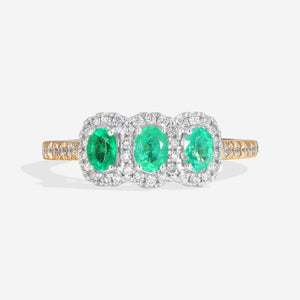 TRINITY | Emerald Diamond Ring