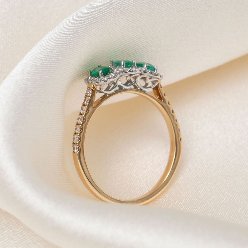 TRINITY | Emerald Diamond Ring - Rings