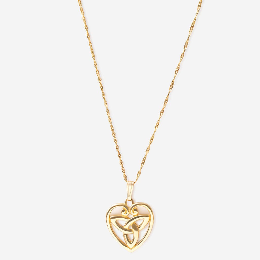 Trinity Knot in Heart Necklace | 10ct Gold - Necklace
