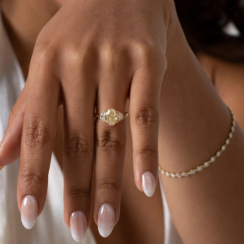 TRINITY | Lab Grown Yellow Diamond Engagement Ring in 18ct