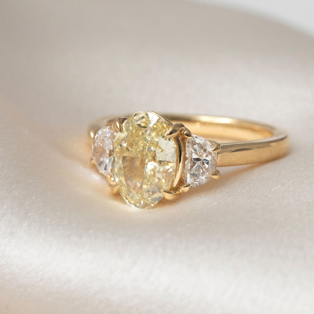 TRINITY | Lab Grown Yellow Diamond Engagement Ring in 18ct