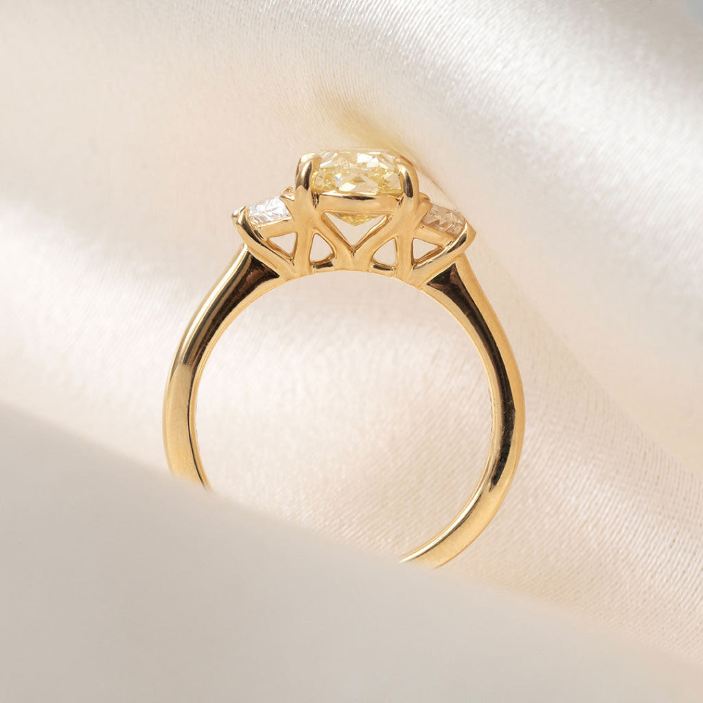 TRINITY | Lab Grown Yellow Diamond Engagement Ring in 18ct