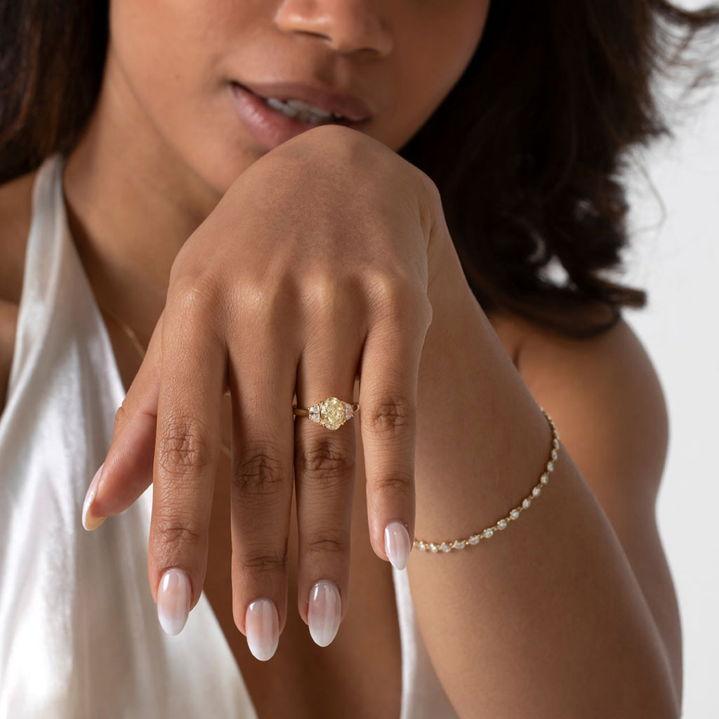 TRINITY | Lab Grown Yellow Diamond Engagement Ring in 18ct