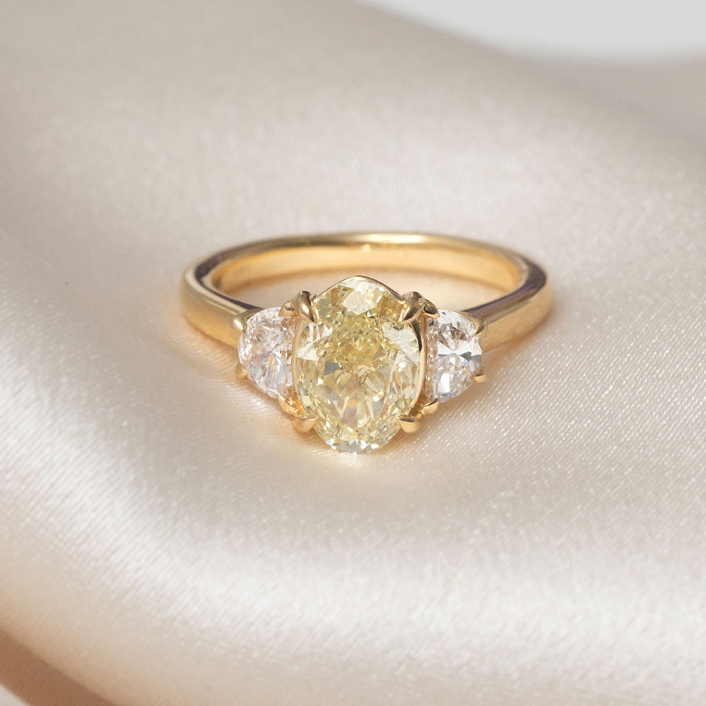 TRINITY | Lab Grown Yellow Diamond Engagement Ring in 18ct