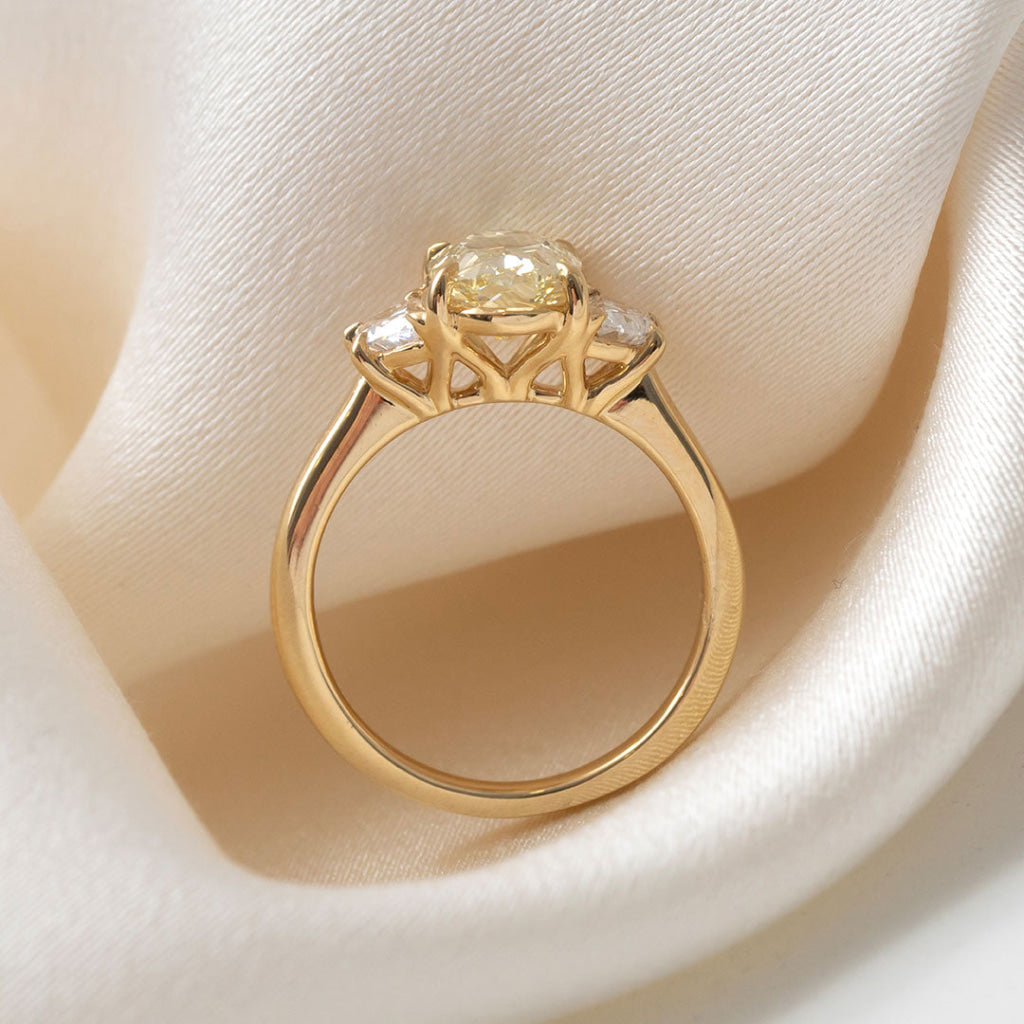 TRINITY | Lab Grown Yellow Diamond Engagement Ring in 18ct