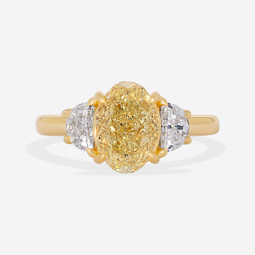 TRINITY | Lab Grown Yellow Diamond Engagement Ring in 18ct