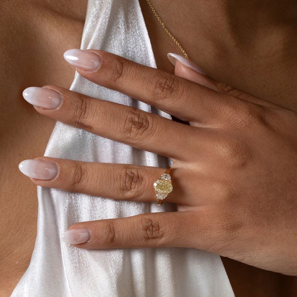 TRINITY | Lab Grown Yellow Diamond Engagement Ring in 18ct