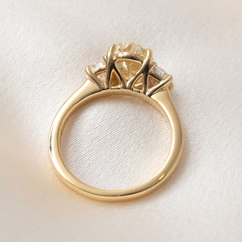 TRINITY | Lab Grown Yellow Diamond Engagement Ring in 18ct