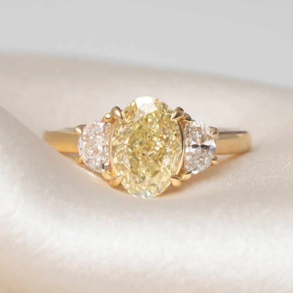 TRINITY | Lab Grown Yellow Diamond Engagement Ring in 18ct
