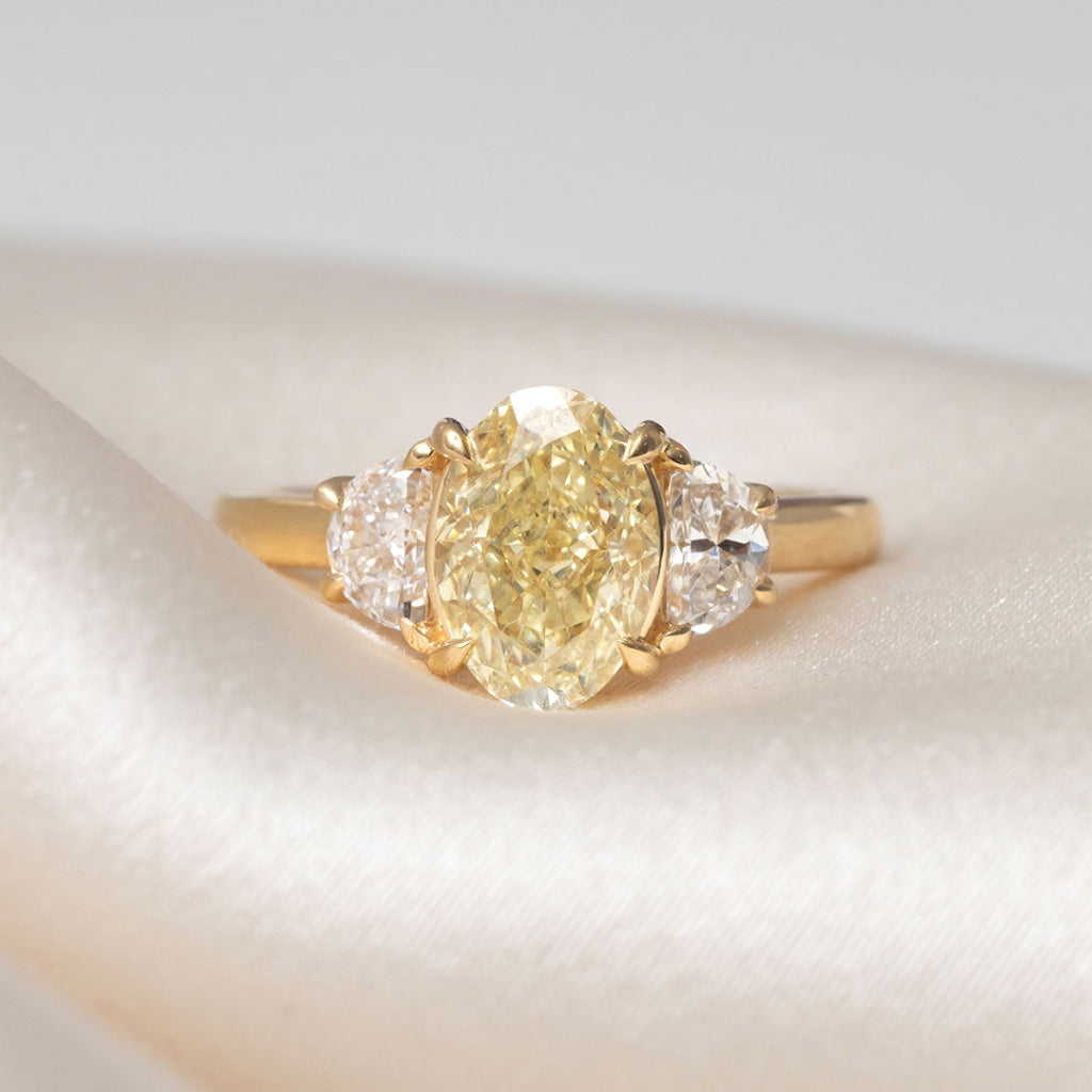 TRINITY | Lab Grown Yellow Diamond Engagement Ring in 18ct
