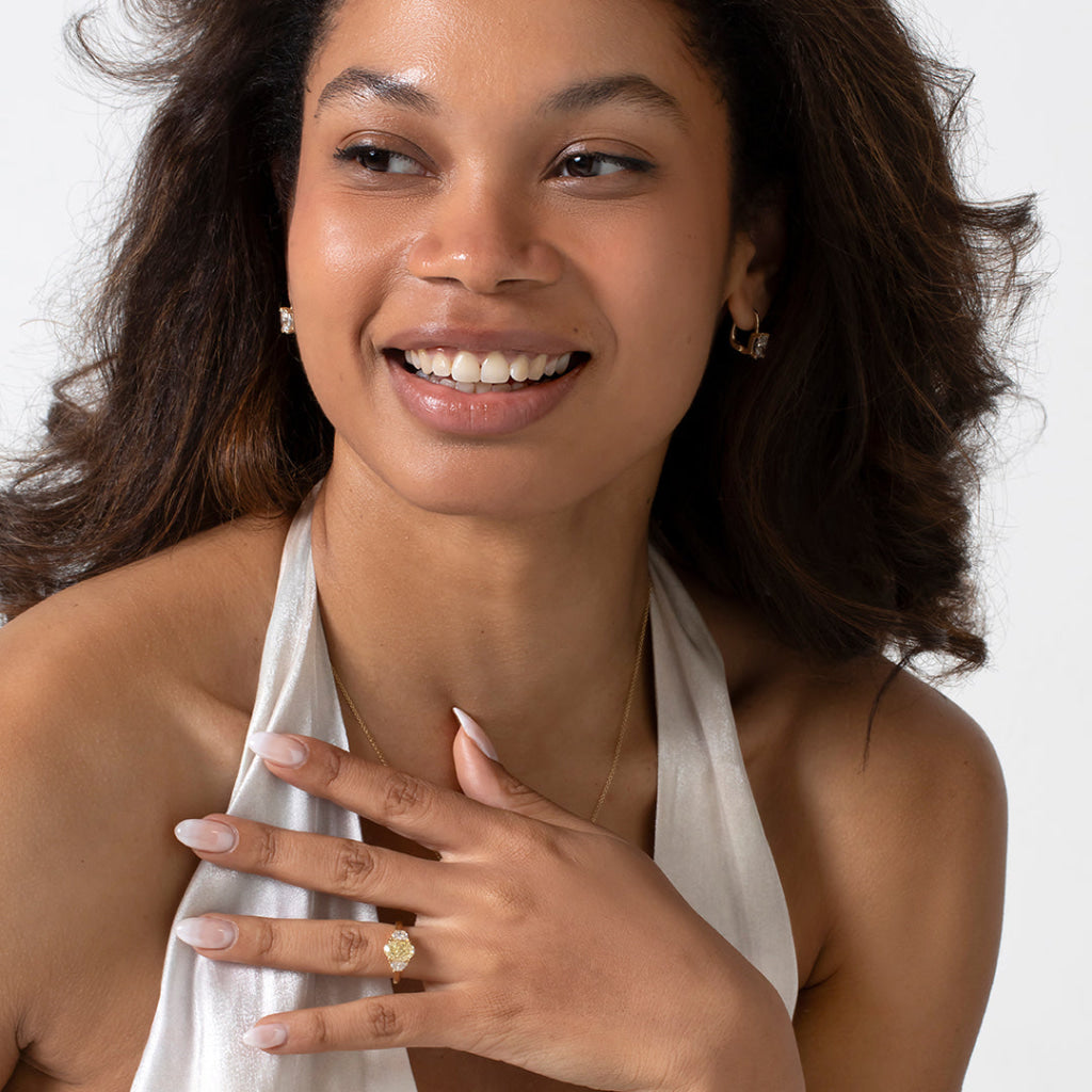 TRINITY | Lab Grown Yellow Diamond Engagement Ring in 18ct
