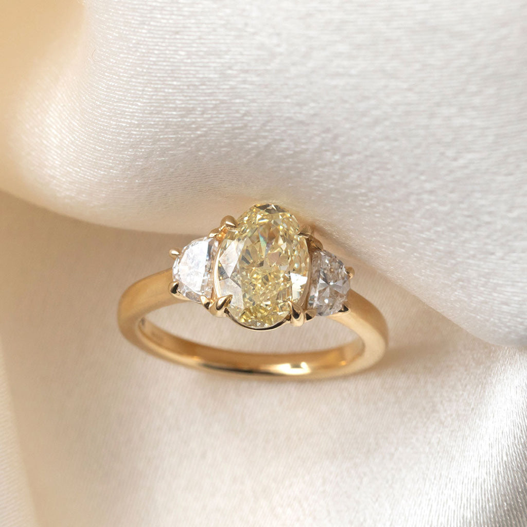 TRINITY | Lab Grown Yellow Diamond Engagement Ring in 18ct