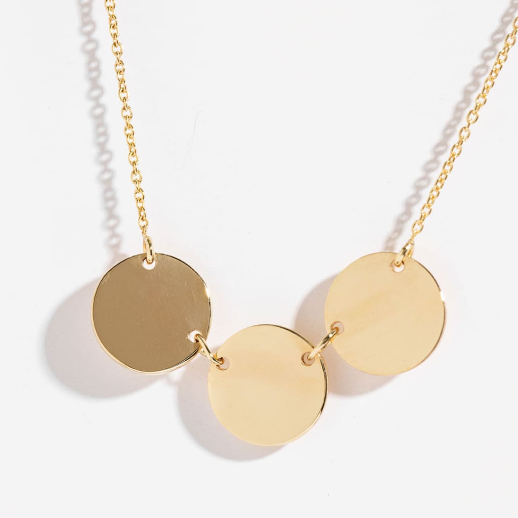 Triple Disc Necklace | 9ct Gold