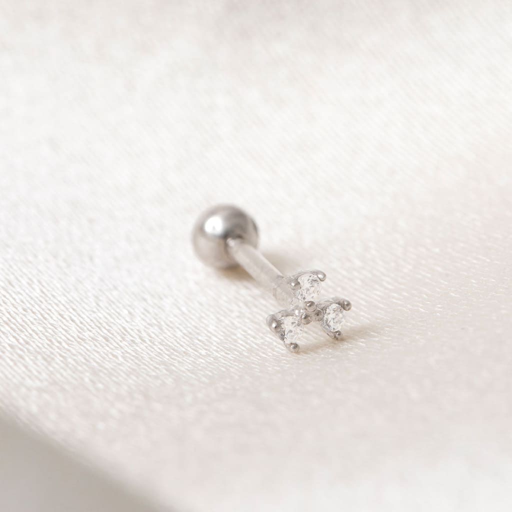 Triple Sparkle - 6mm | 9ct White Gold - Earrings