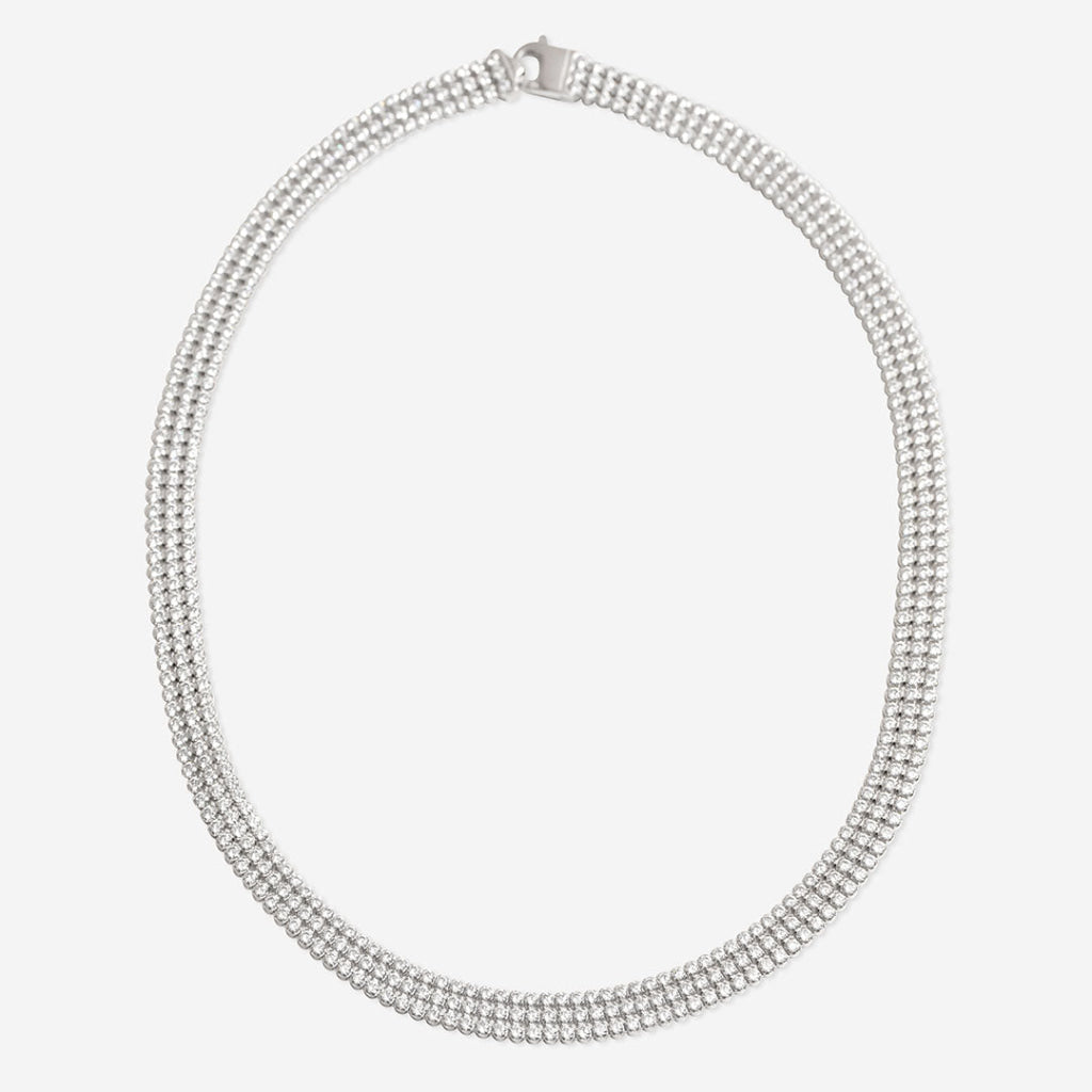 Triple Sparkle Line Necklace | Sterling Silver - Bracelet