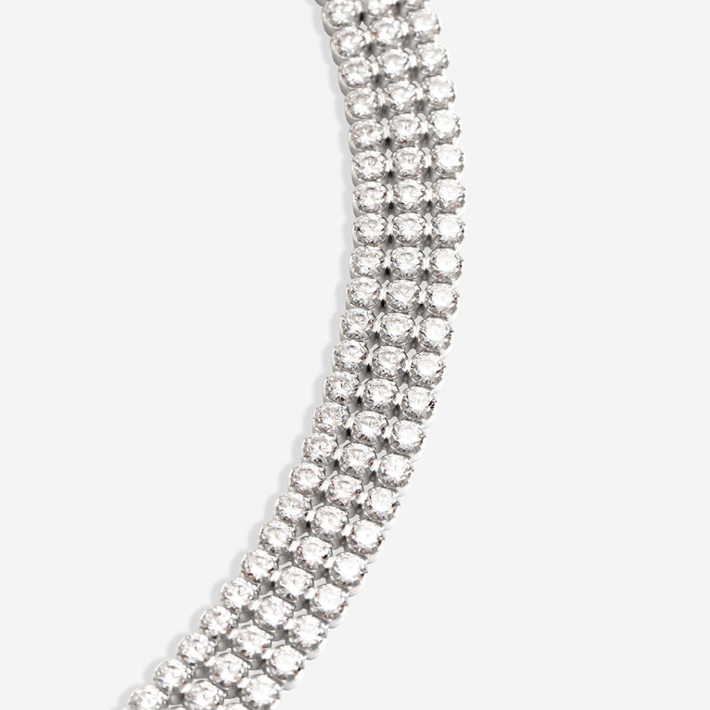 Triple Sparkle Line Necklace | Sterling Silver - Bracelet