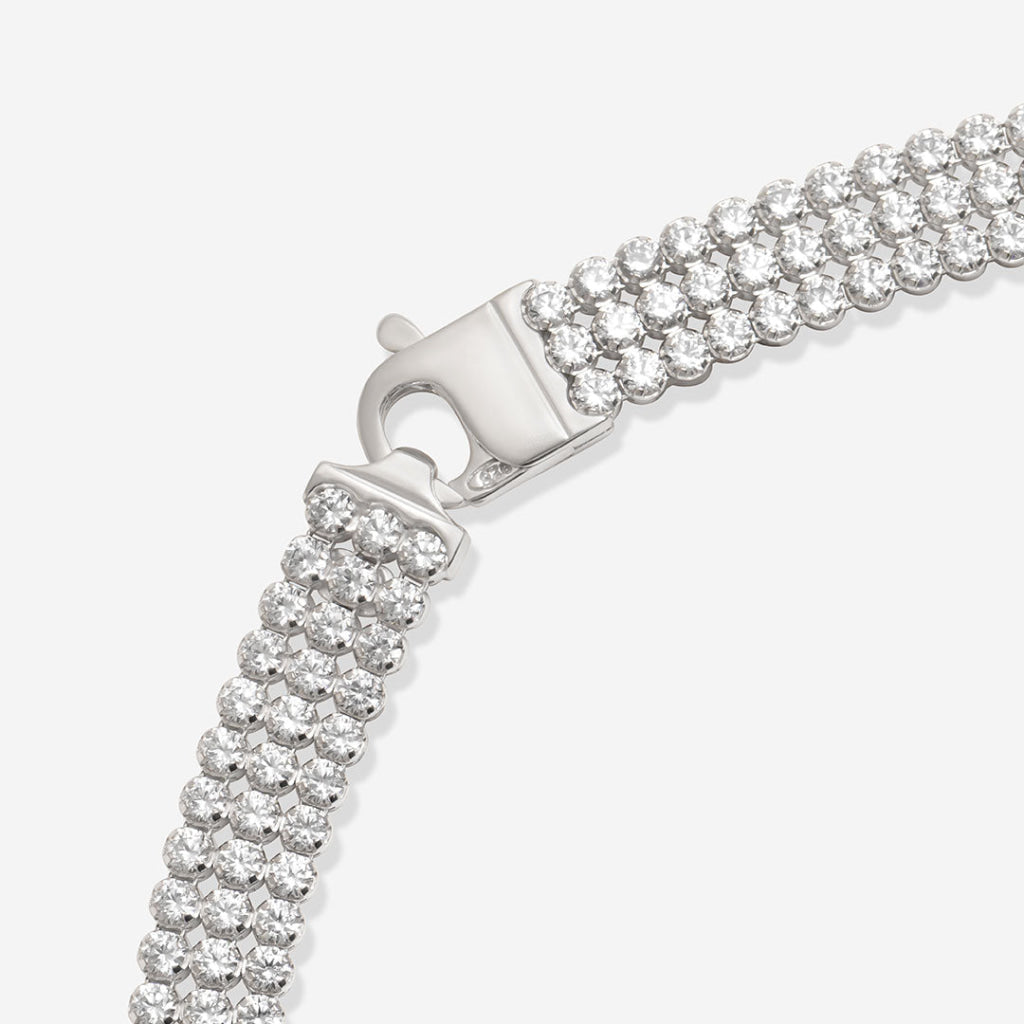 Triple Sparkle Line Necklace | Sterling Silver - Bracelet